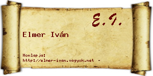 Elmer Iván névjegykártya